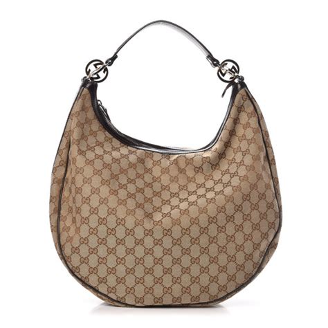 GUCCI Monogram Large GG Twins Hobo Dark Brown